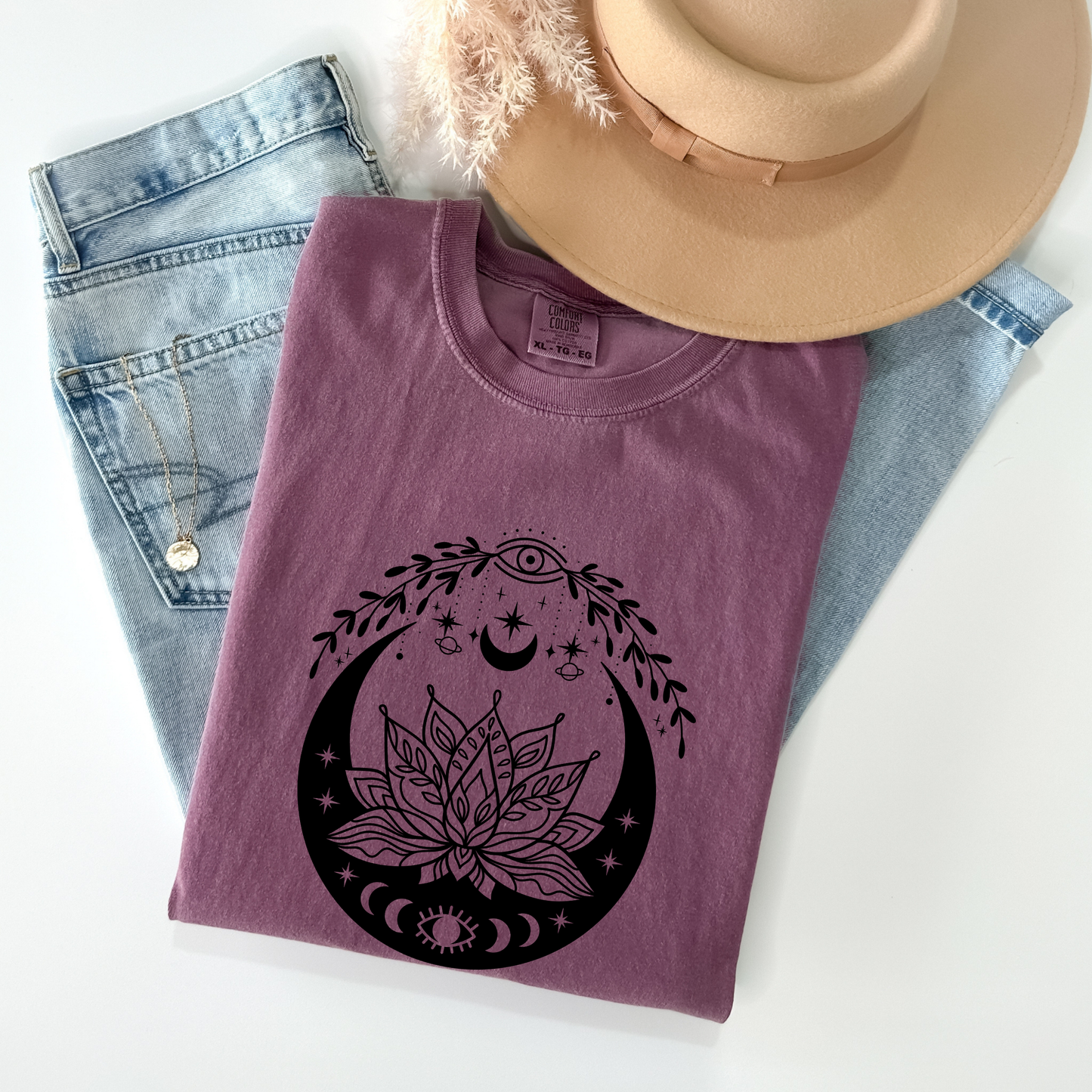 Celestial Evil Eyes Lotus Flower T-Shirt