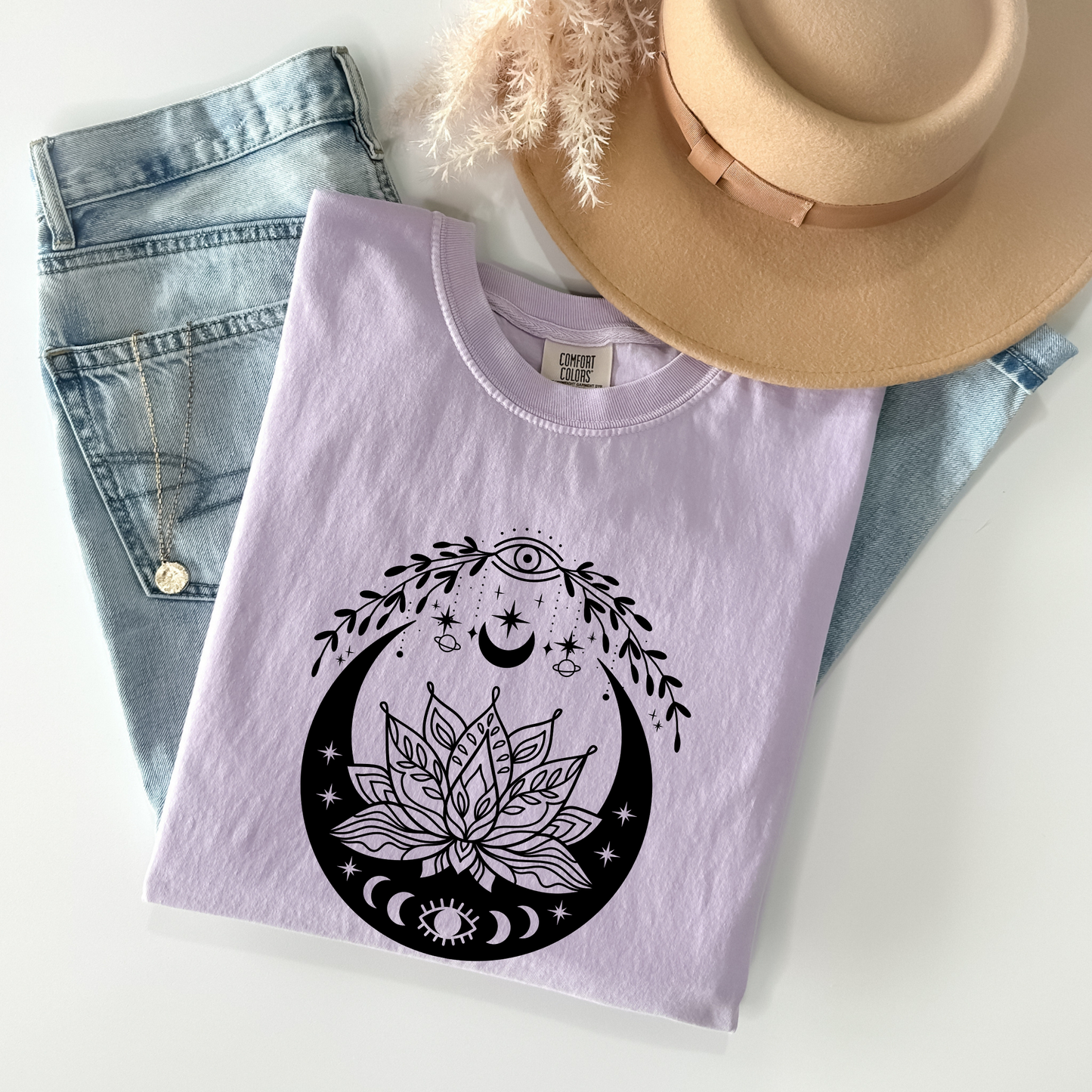 Celestial Evil Eyes Lotus Flower T-Shirt