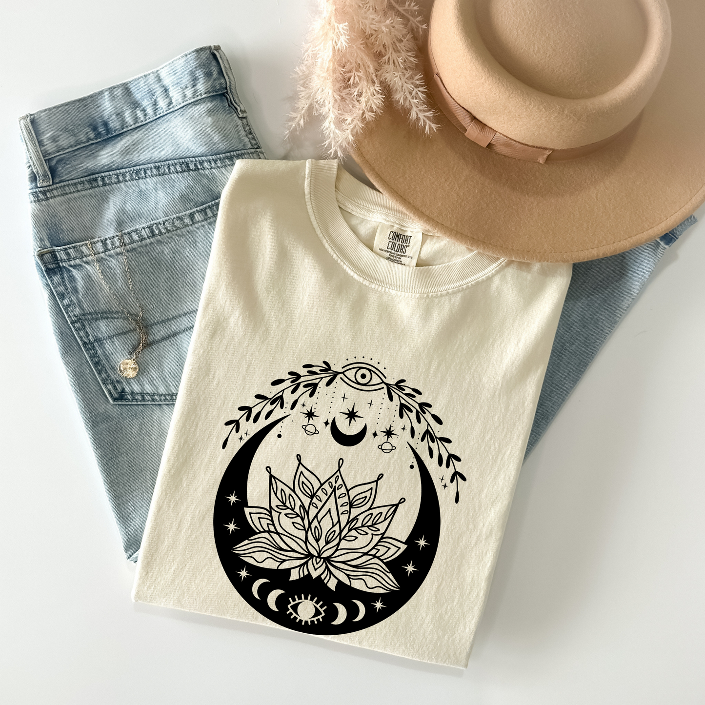 Celestial Evil Eyes Lotus Flower T-Shirt