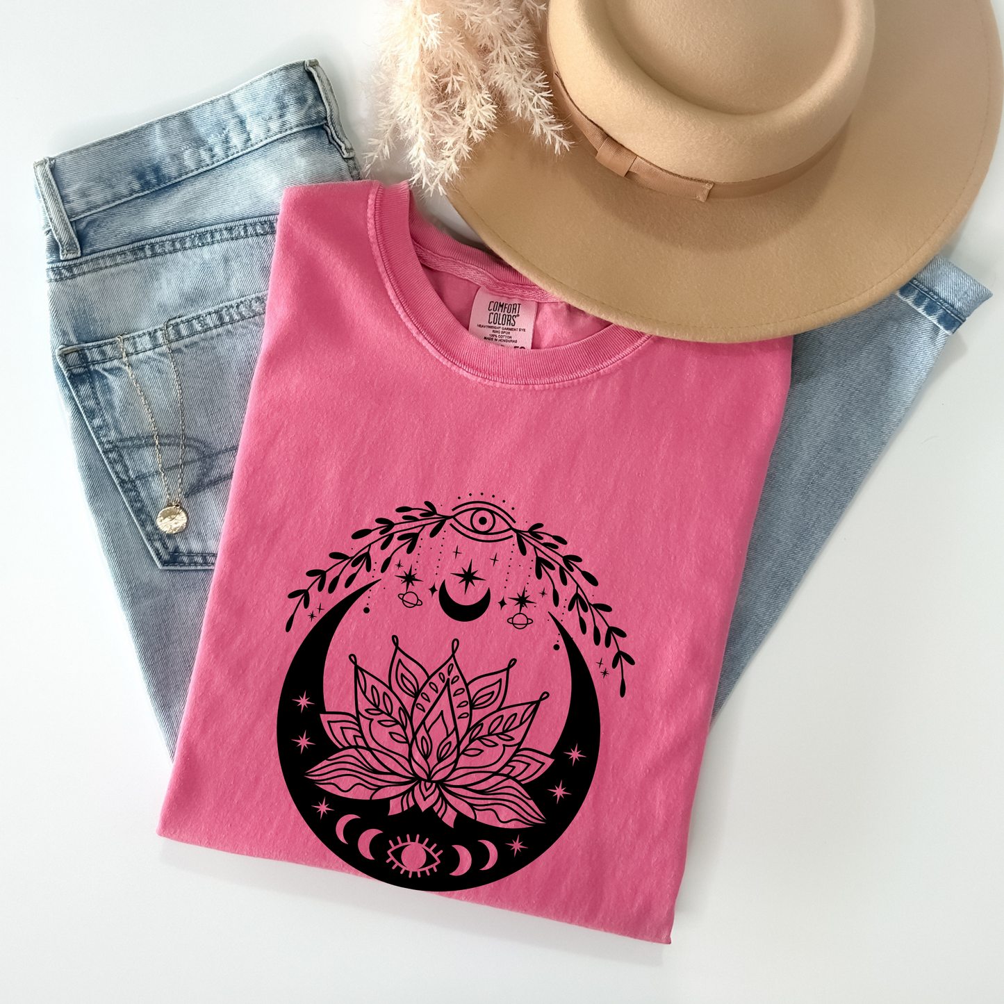 Celestial Evil Eyes Lotus Flower T-Shirt
