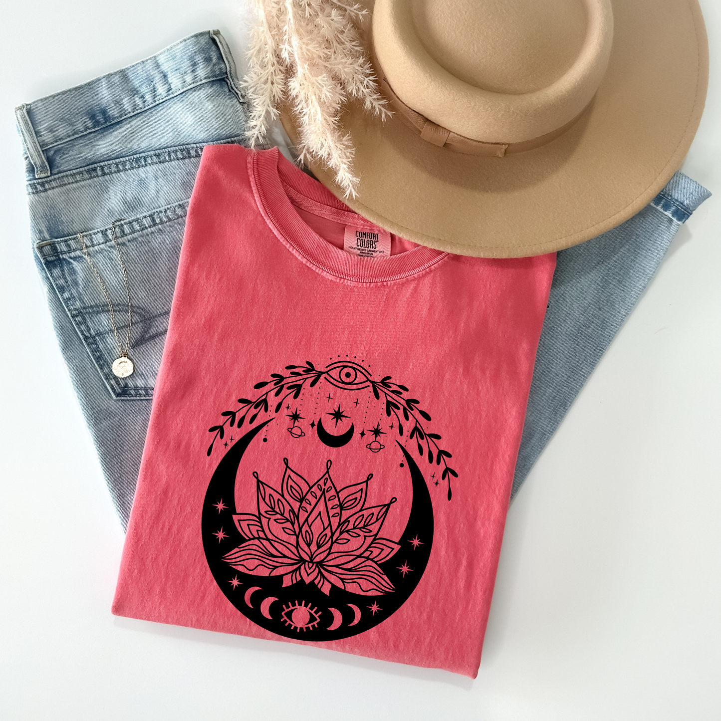 Celestial Evil Eyes Lotus Flower T-Shirt
