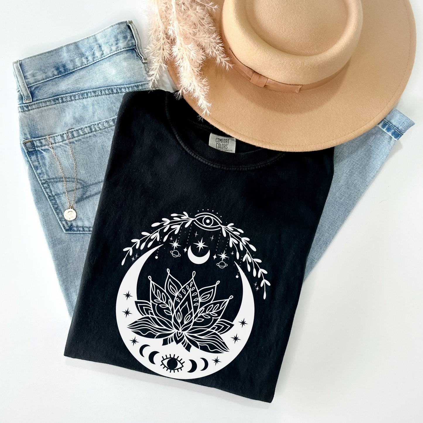 Celestial Evil Eyes Lotus Flower T-Shirt