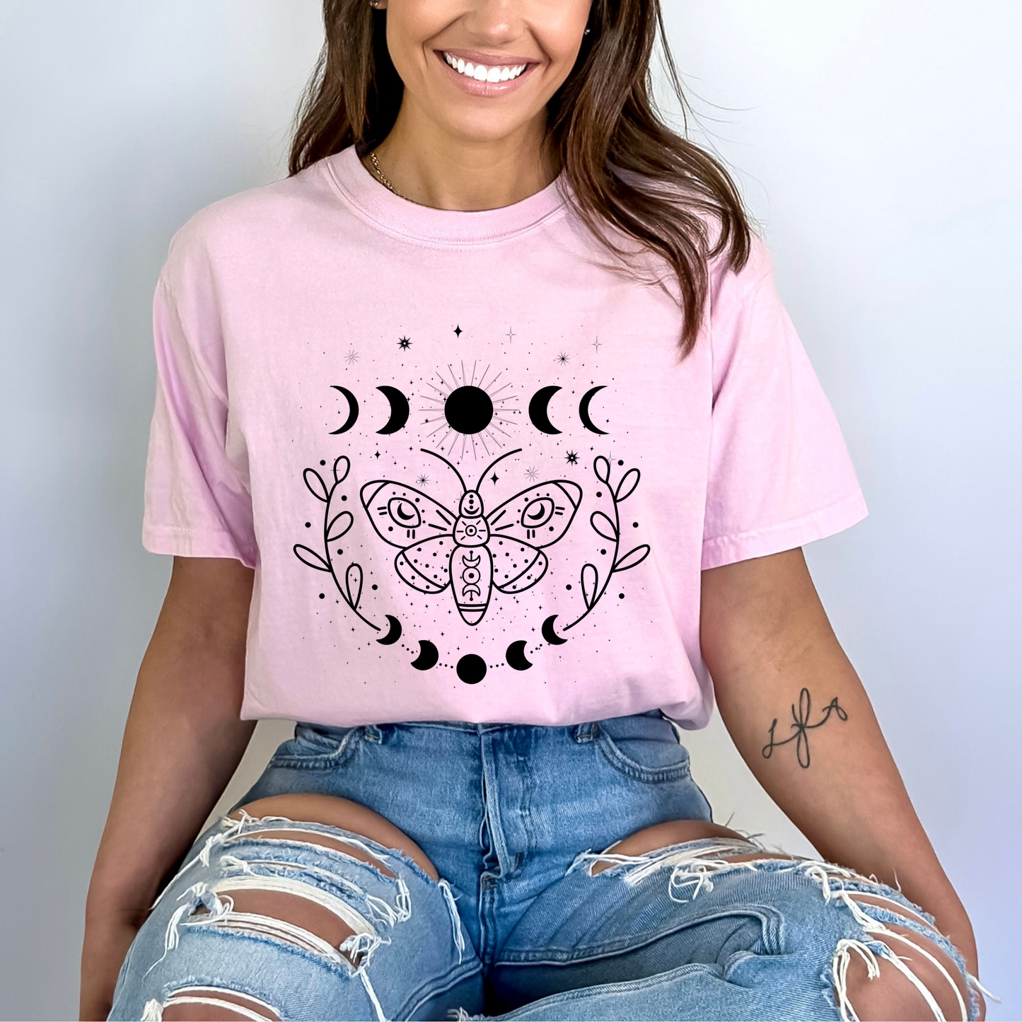 Butterfly Moon Phases Celestial T-Shirt