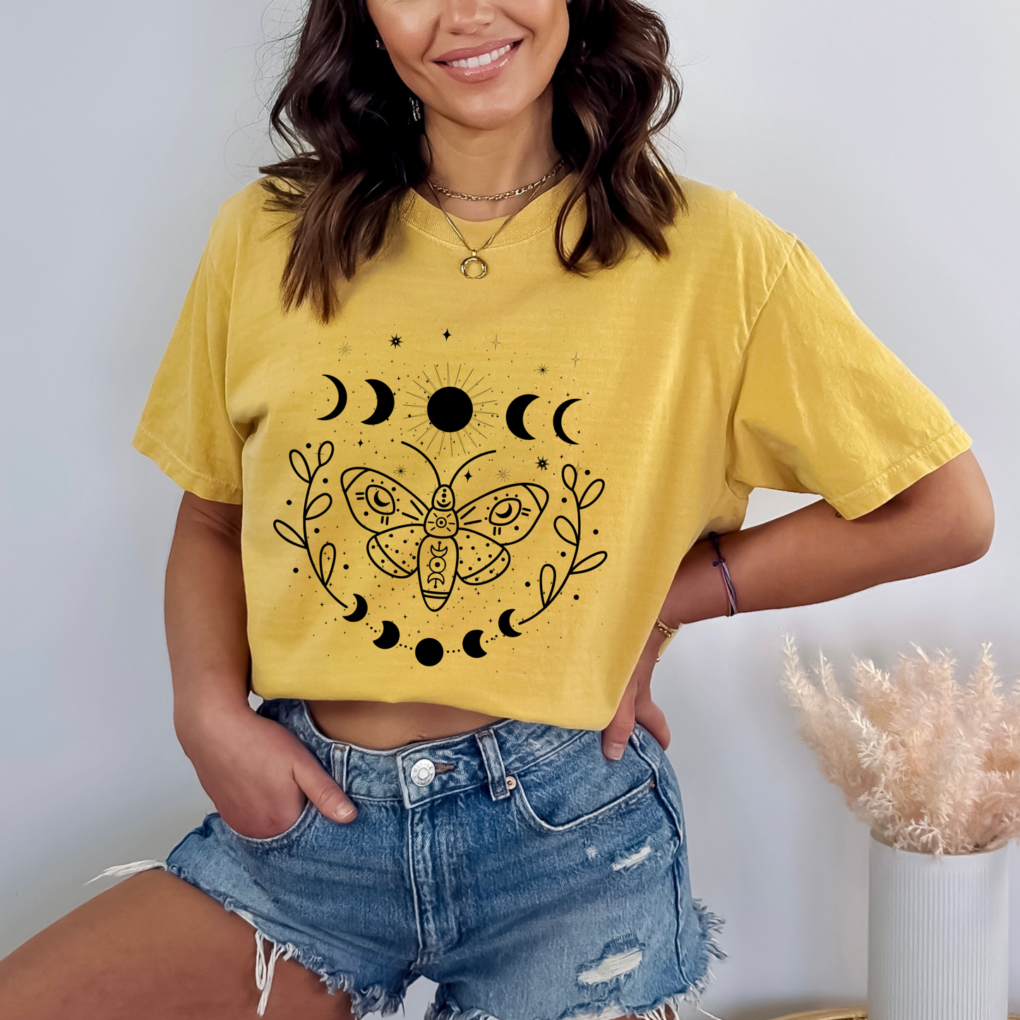 Butterfly Moon Phases Celestial T-Shirt