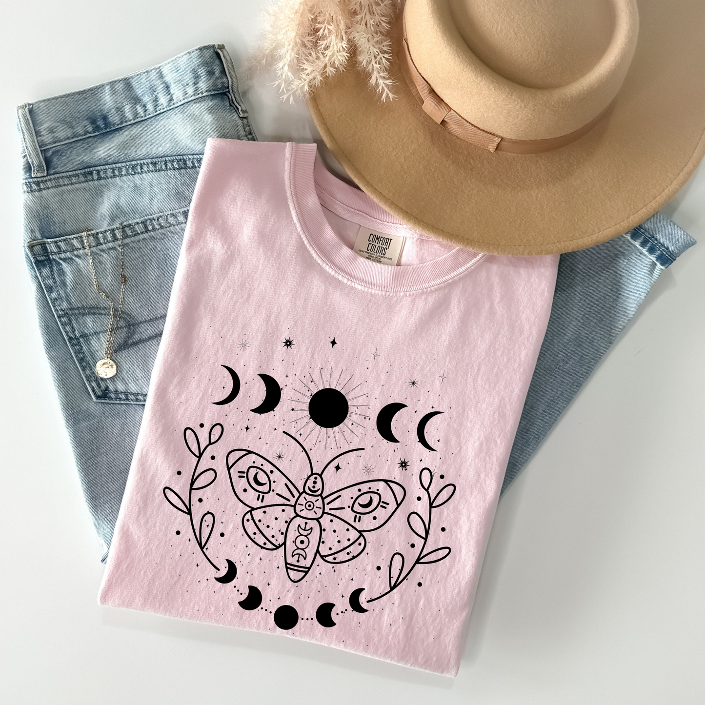Butterfly Moon Phases Celestial T-Shirt