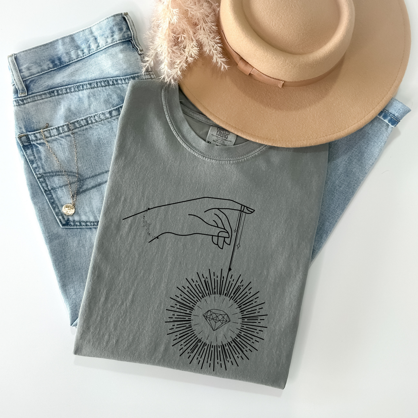 Celestial Bright Diamond Mystical Hand T-Shirt