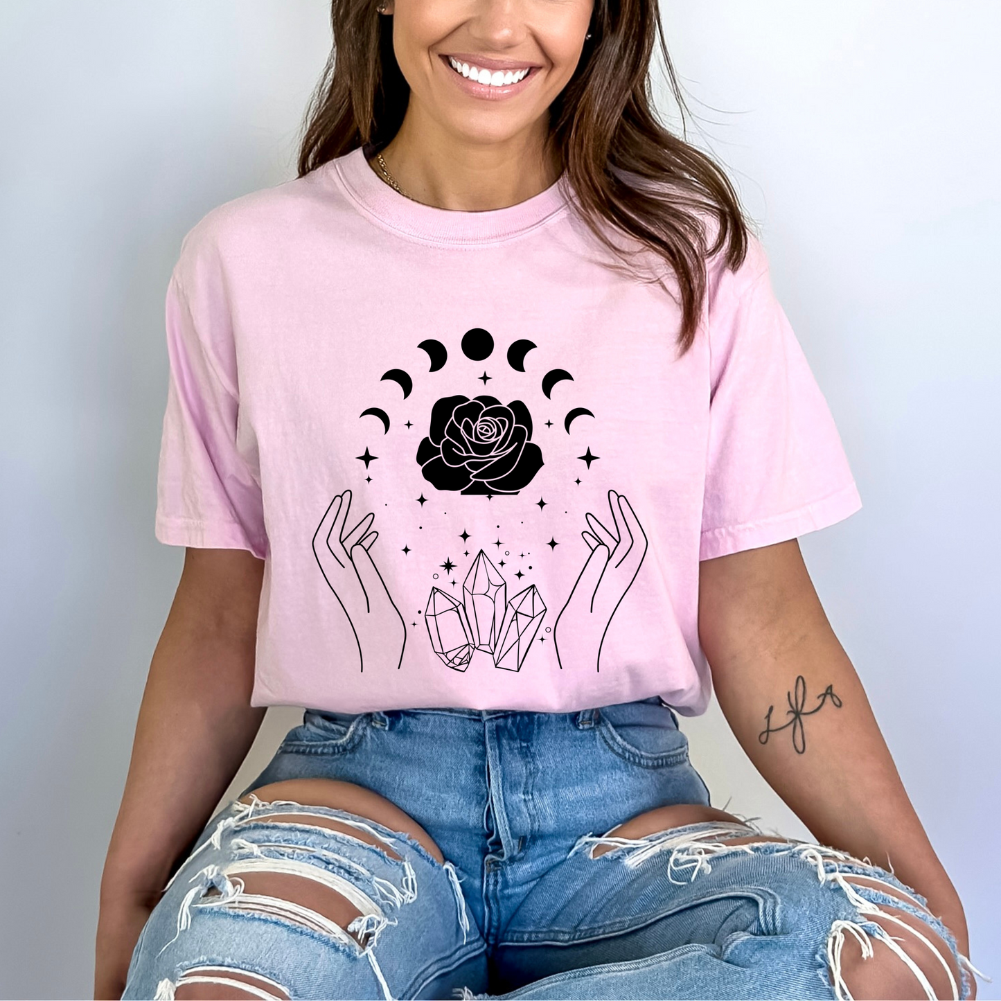 Magic Hands Flowers Gemstone T-Shirt