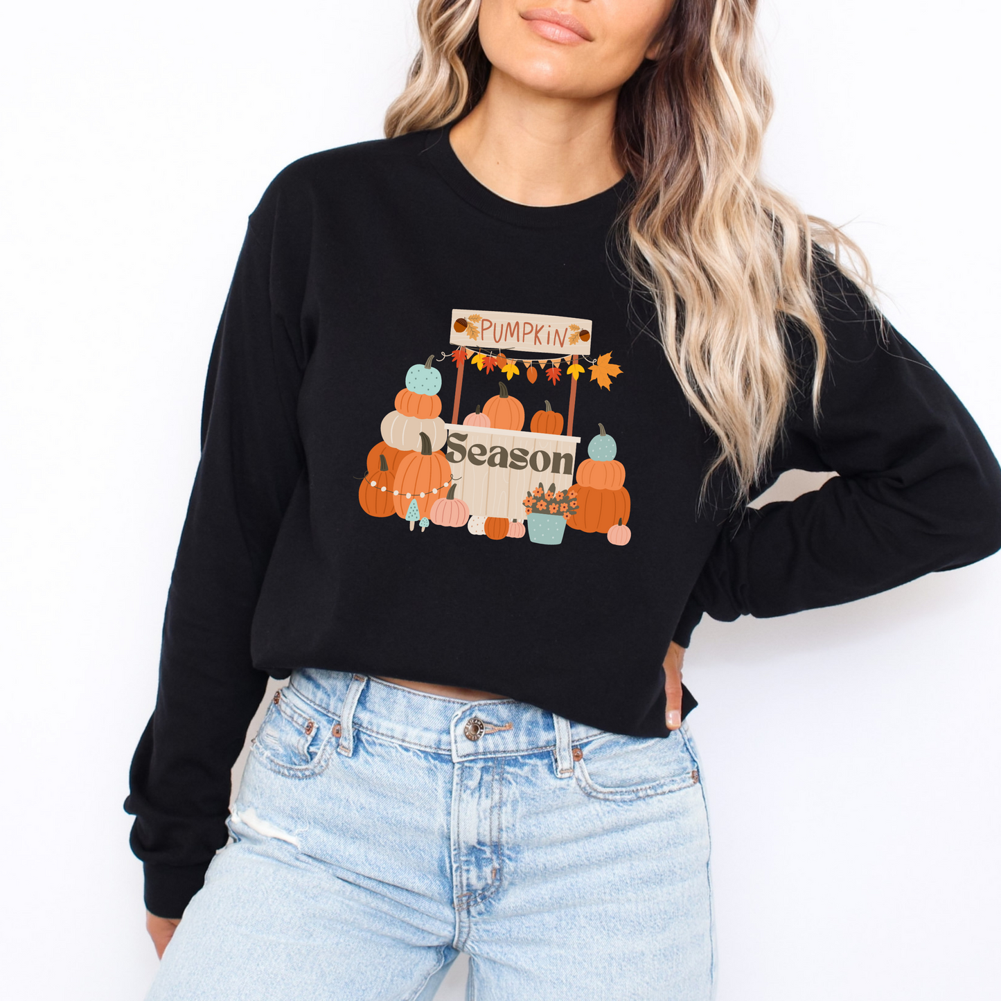 Autumn Pumpkin Season Aesthetic Long Sleeve Shirt