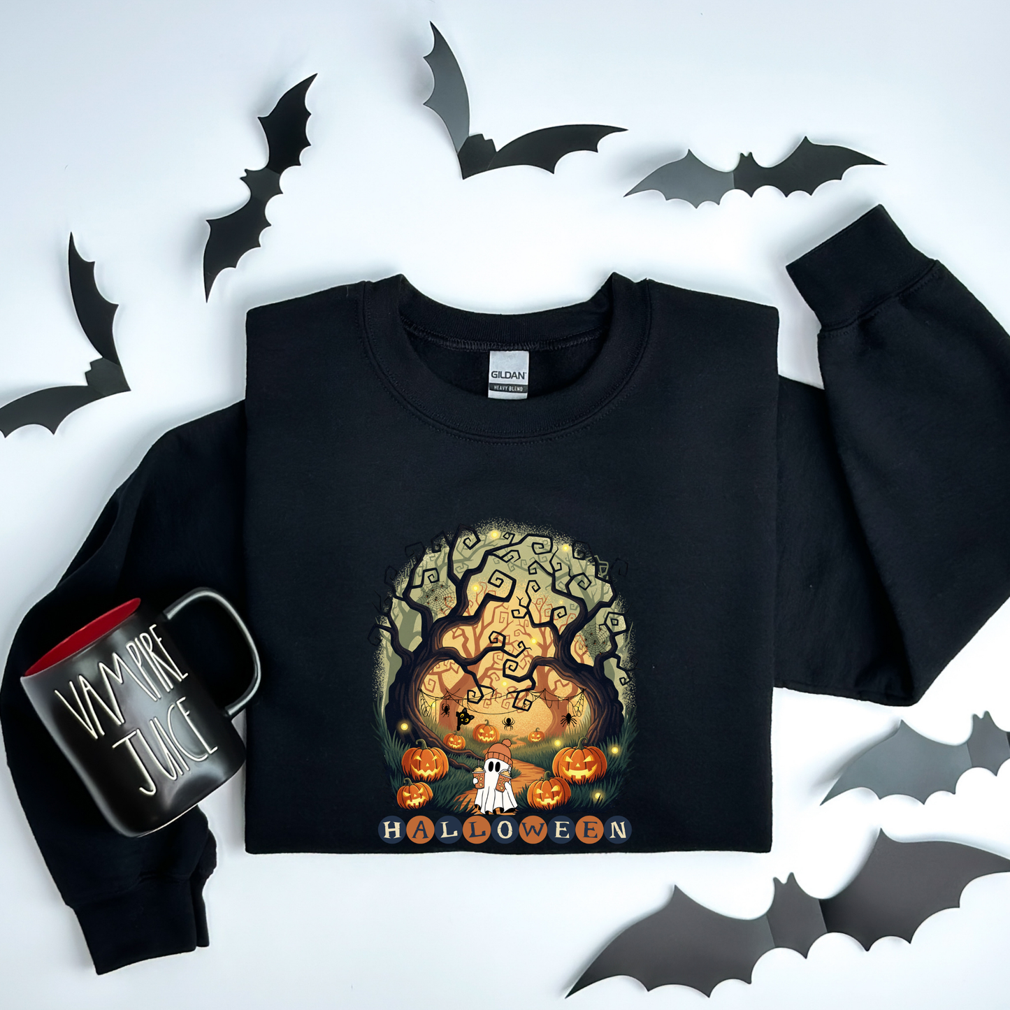 Retro Halloween Pumpkin Ghosts Sweatshirt