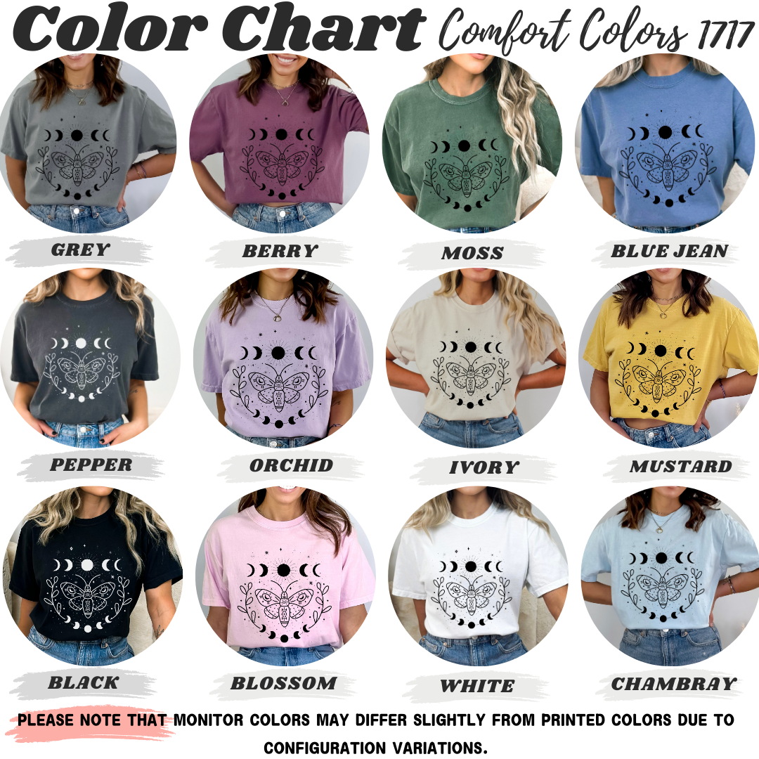 Butterfly Moon Phases Celestial T-Shirt