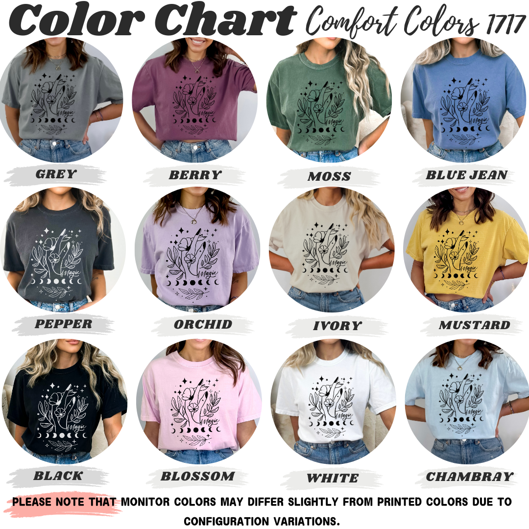 Celestial Floral Moon Phases T-Shirt