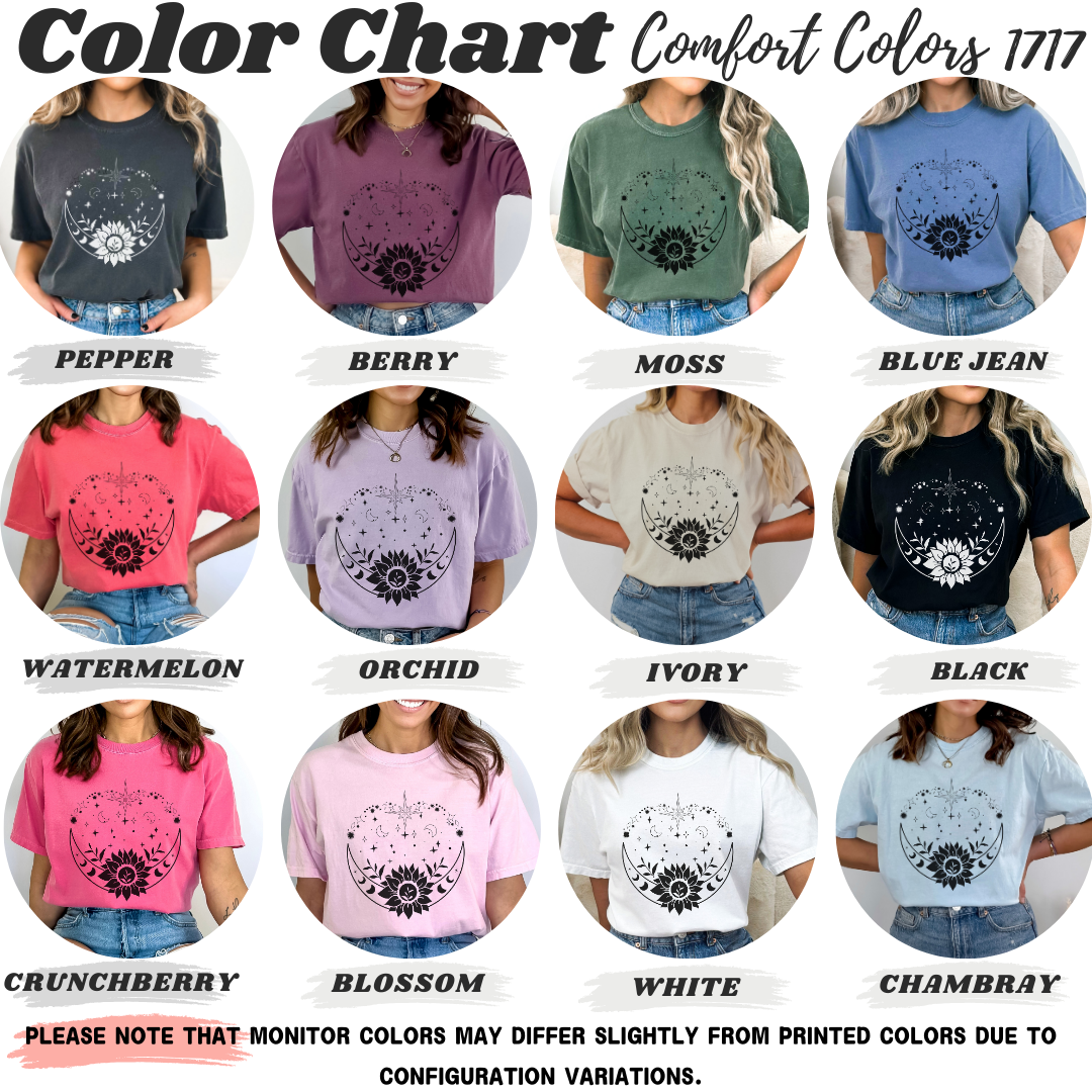 Bohemian Moon and Sunflower T-Shirt