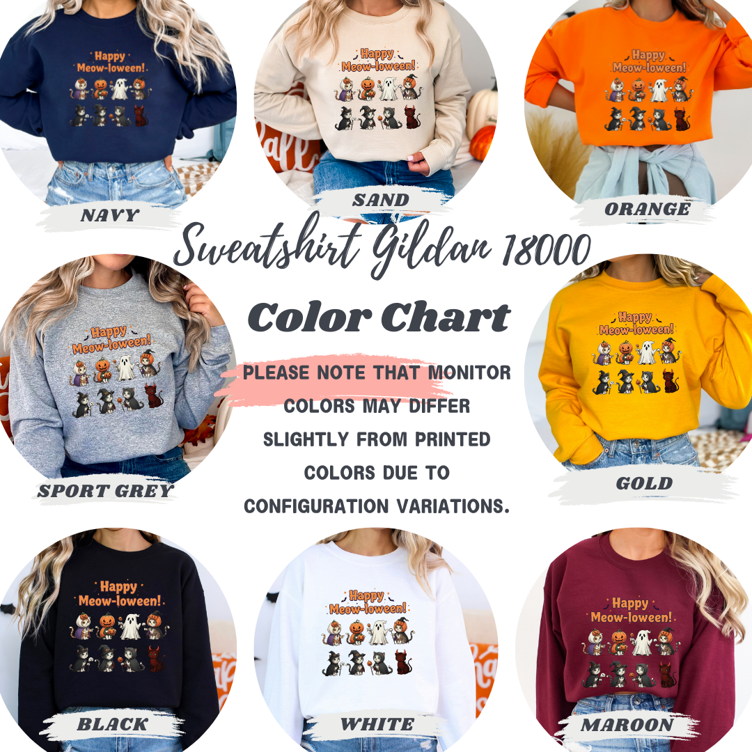 Cute Cat Happy Meow-loween Sweatshirt