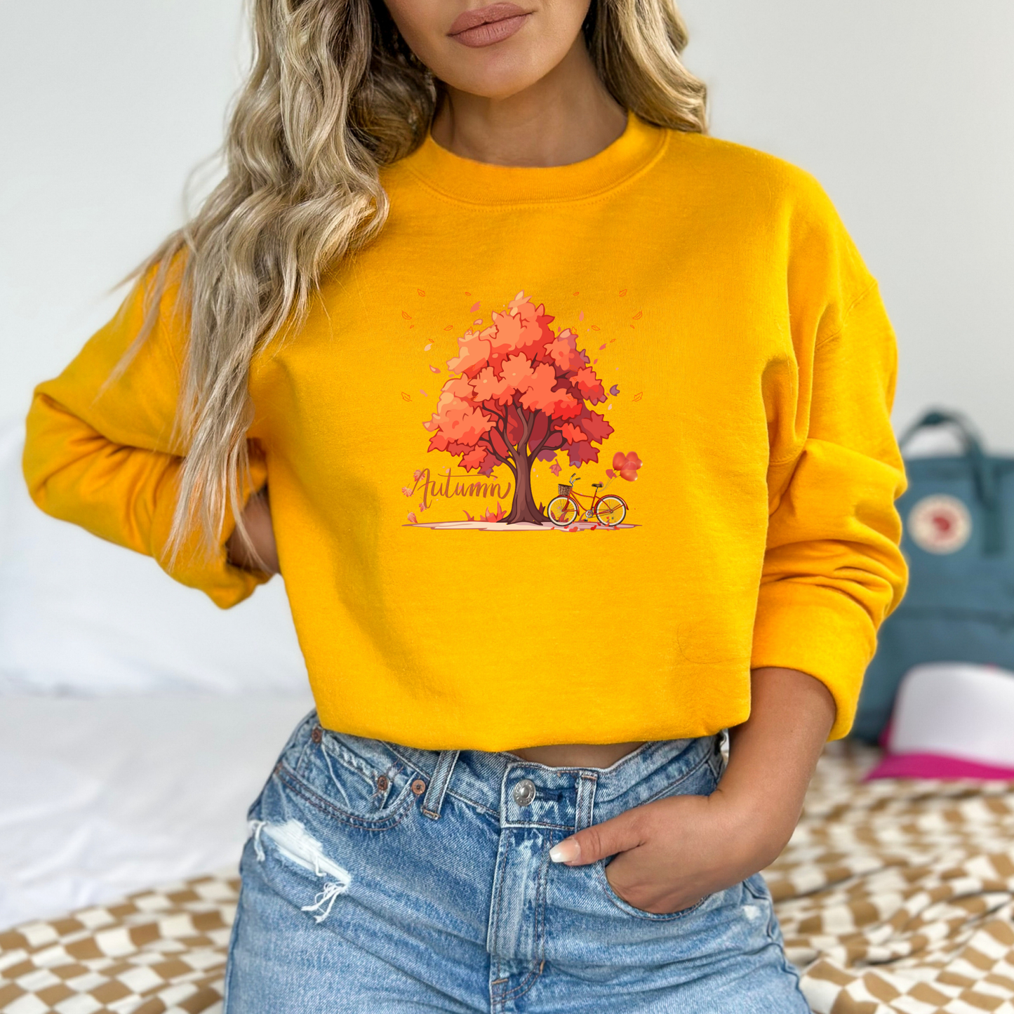Fall Leaves, Tree & Bicycle Sweatshirt