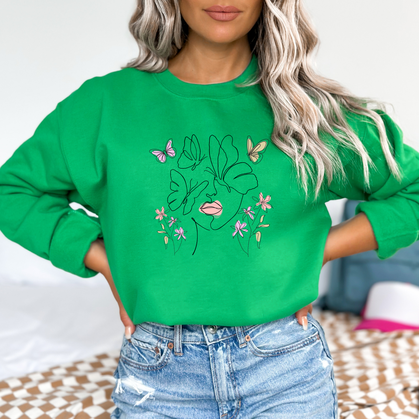 Butterfly Line Art Sweatshirt