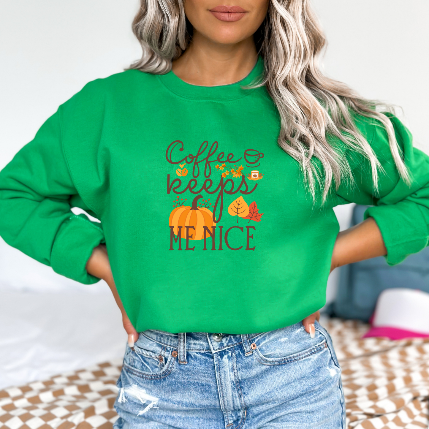 Coffee Keeps Me Nice Autumn Sweatshirt