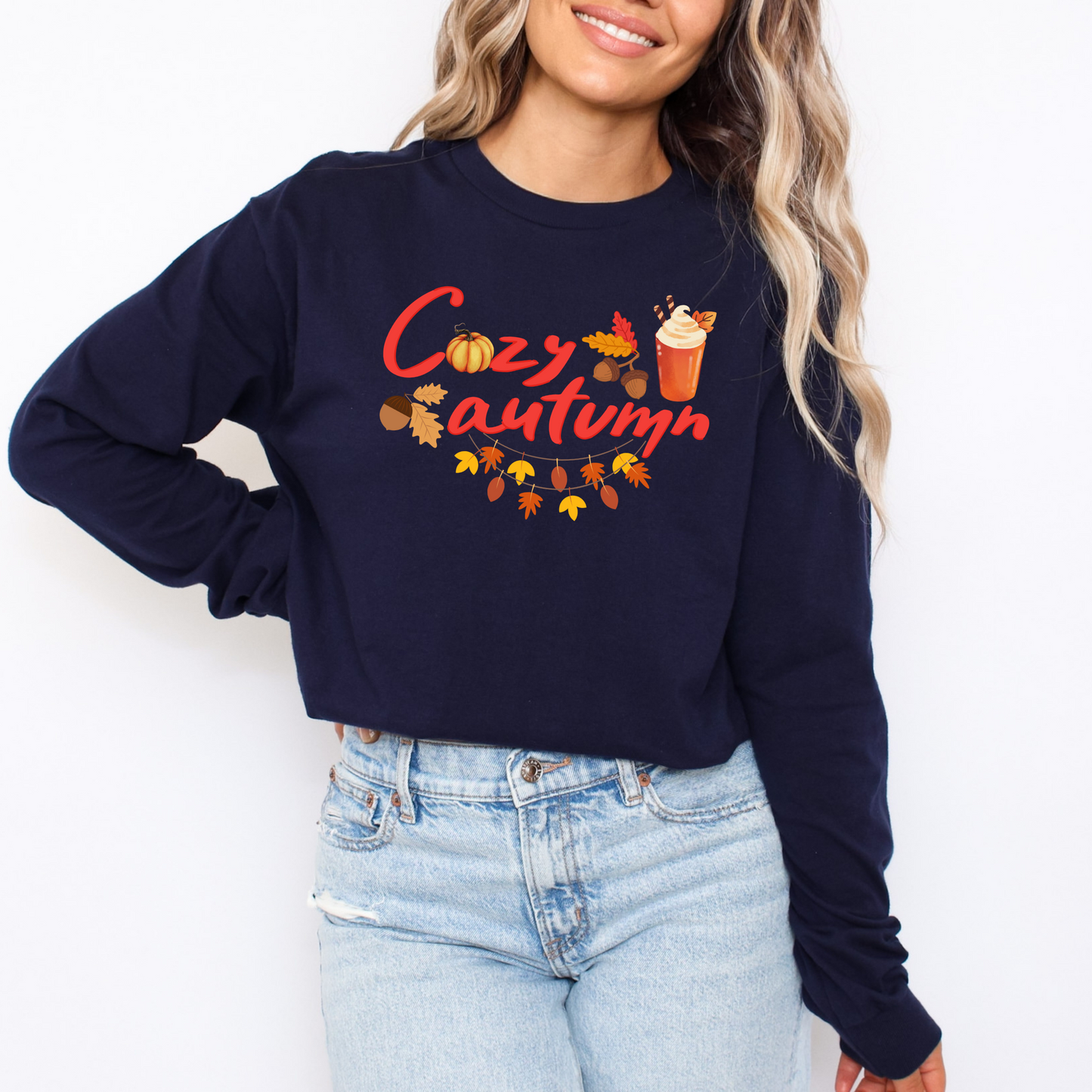 Aesthetic Acorn Cozy Autumn Long Sleeve Shirt