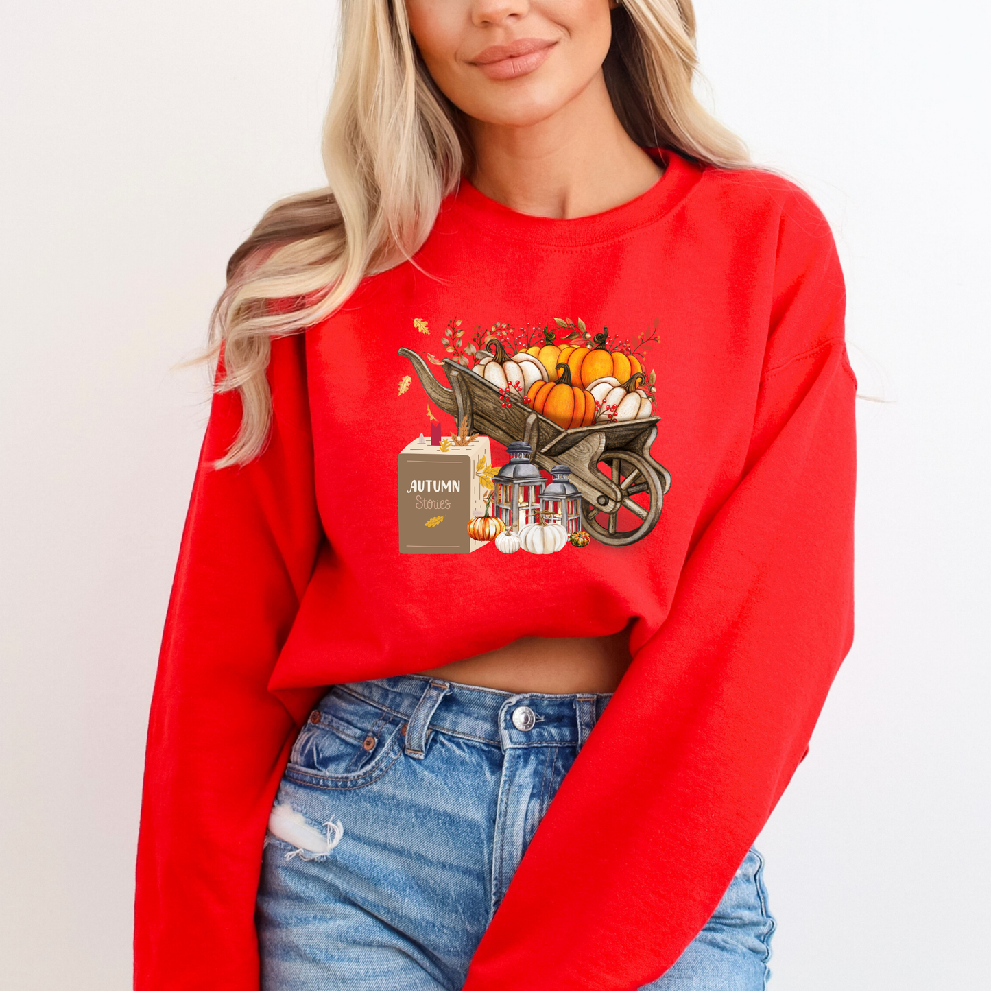 Rustic Fall Pumpkin Wheelbarrow Sweatshirt