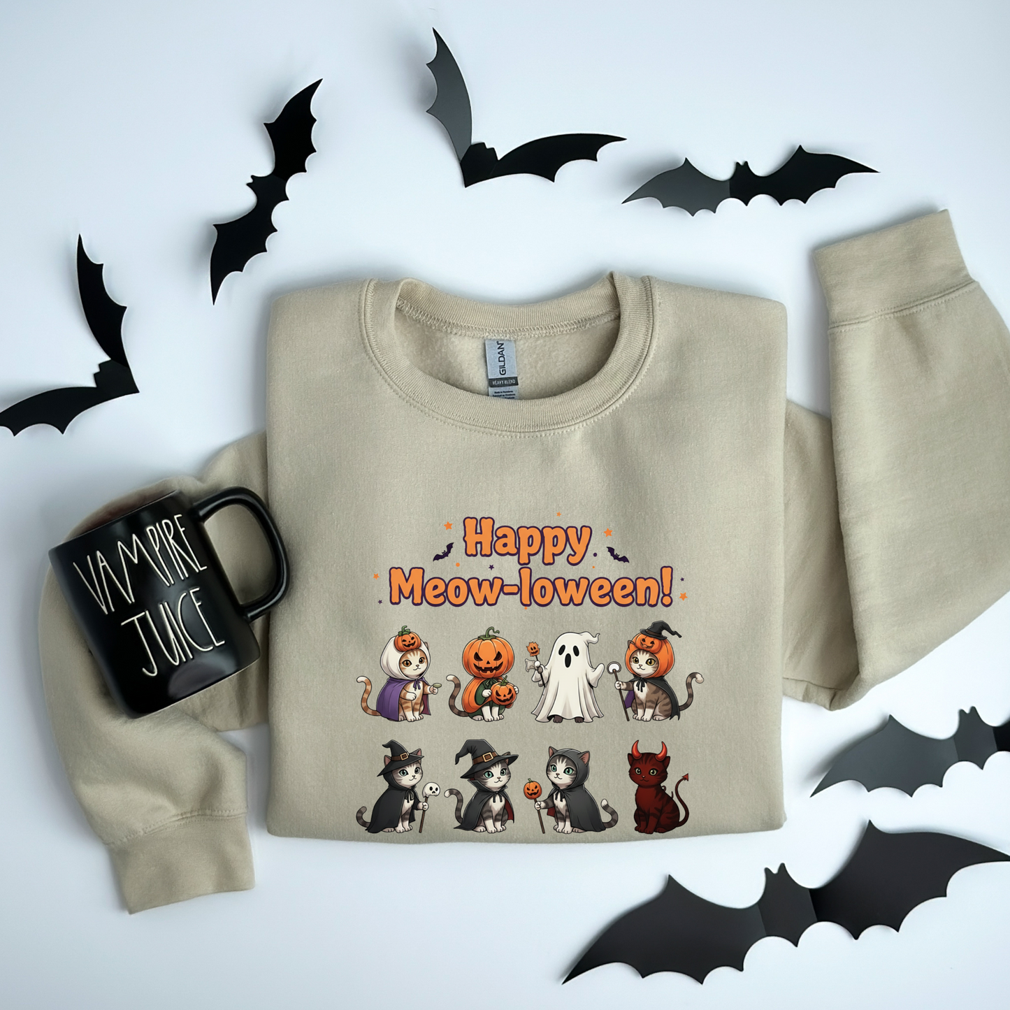 Cute Cat Happy Meow-loween Sweatshirt