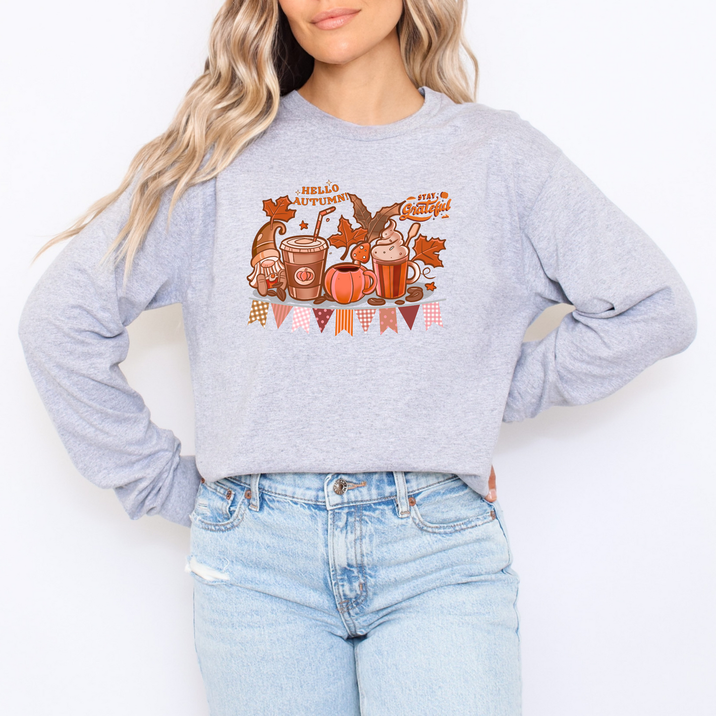 Hello Autumn Gnome Long Sleeve Shirt