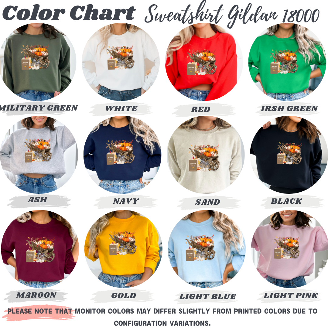 Rustic Fall Pumpkin Wheelbarrow Sweatshirt