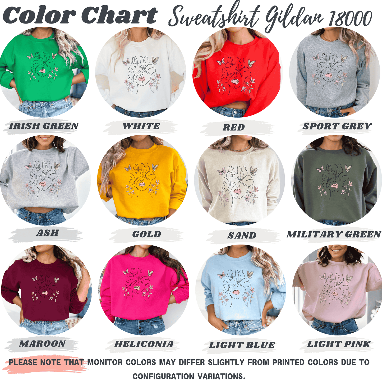Butterfly Line Art Sweatshirt