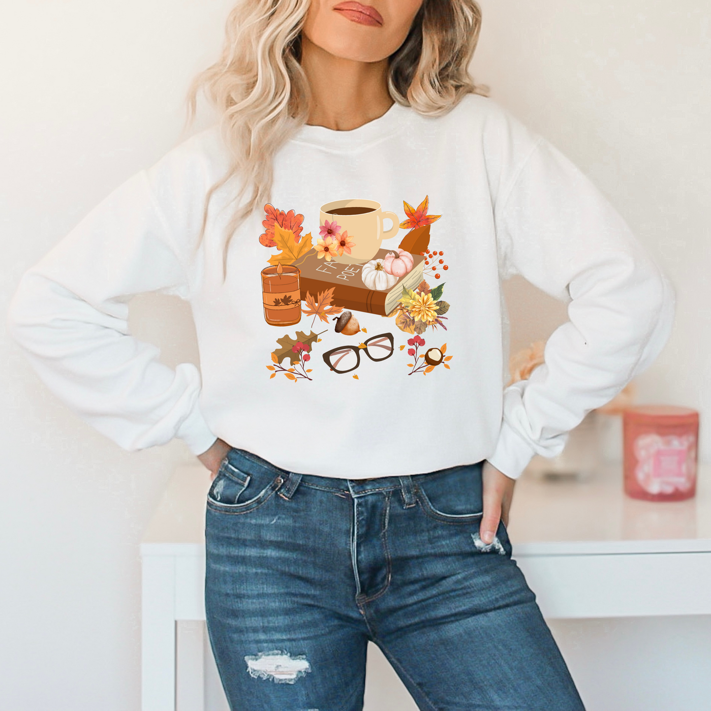 Cozy Autumn Reading Sweatshirt