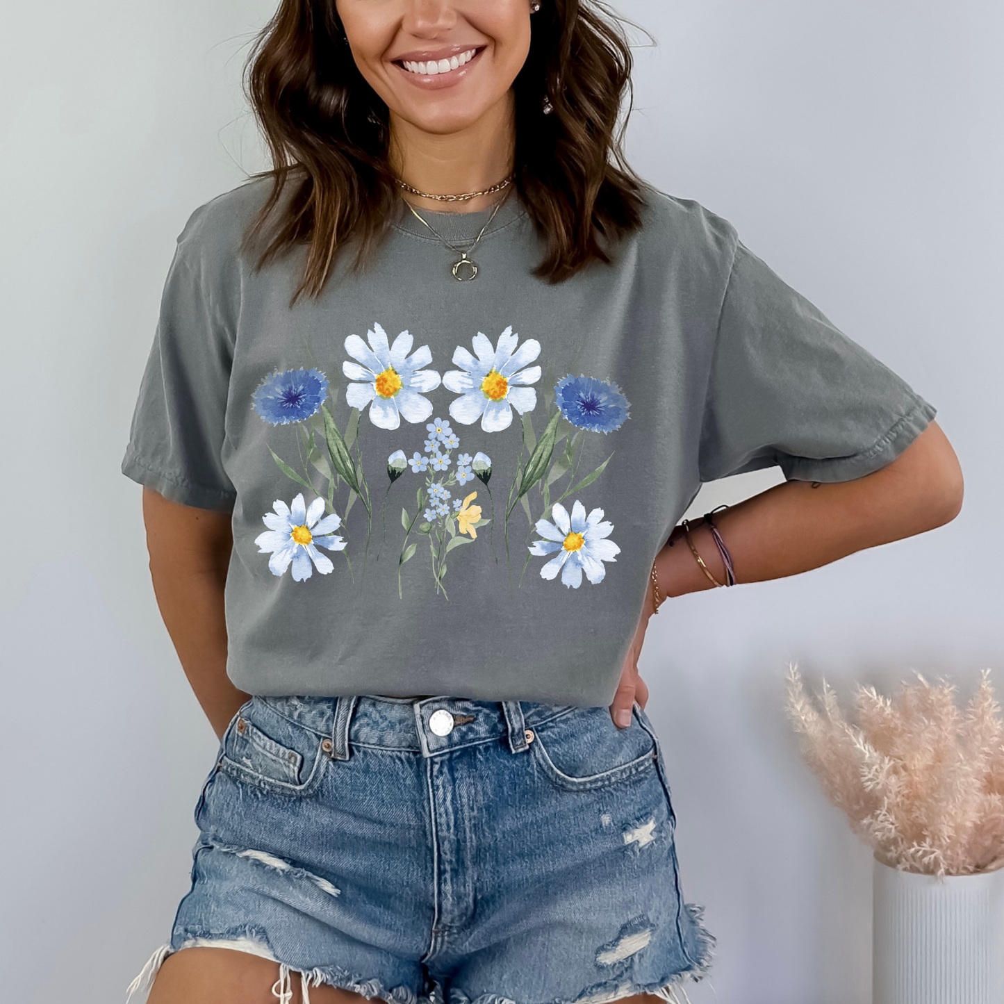 Watercolor Wildflower Boho Style Top