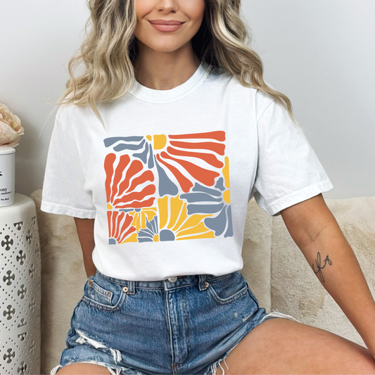 Abstract Groovy Flowers T-Shirt