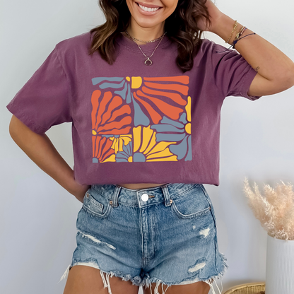 Abstract Groovy Flowers T-Shirt