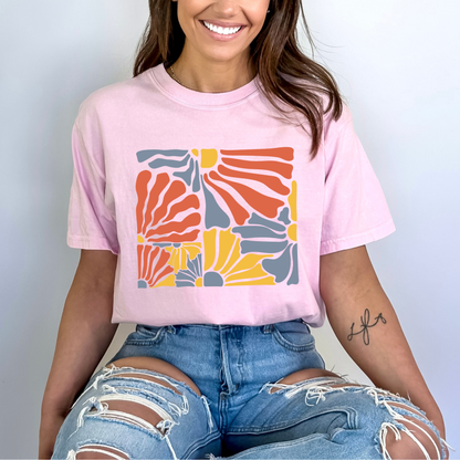 Abstract Groovy Flowers T-Shirt