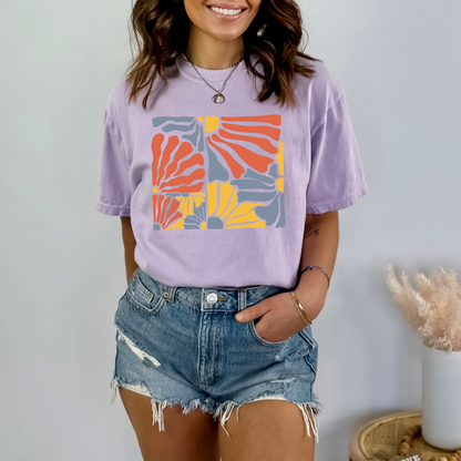 Abstract Groovy Flowers T-Shirt