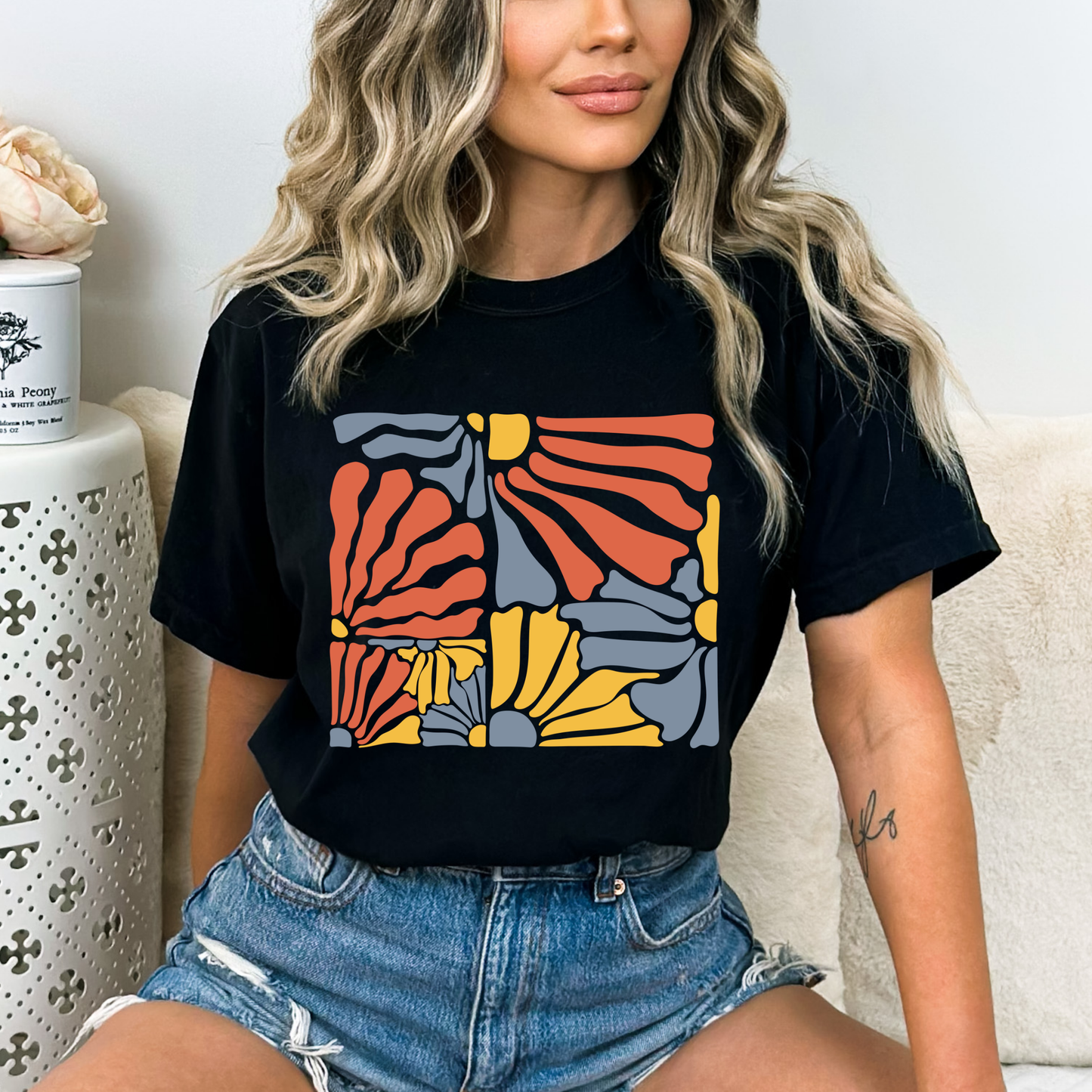 Abstract Groovy Flowers T-Shirt