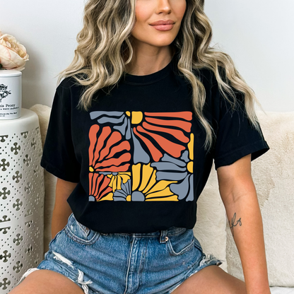 Abstract Groovy Flowers T-Shirt