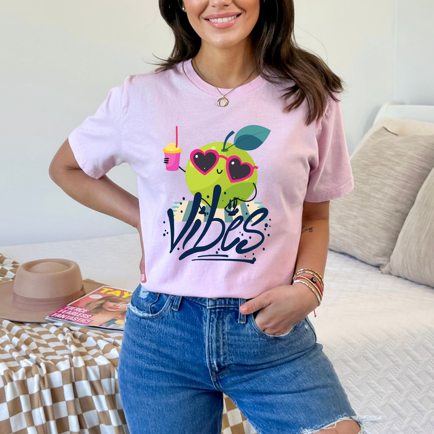 Funny Green Apple Vibes Tee