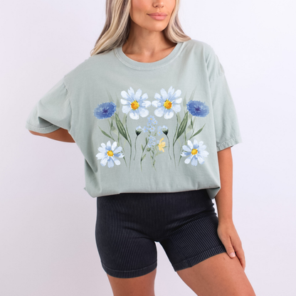 Watercolor Wildflower Boho Style Top