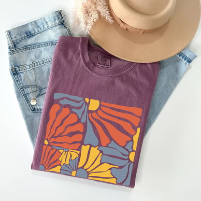 Abstract Groovy Flowers T-Shirt