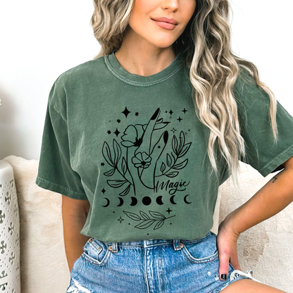 Celestial Floral Moon Phases T-Shirt