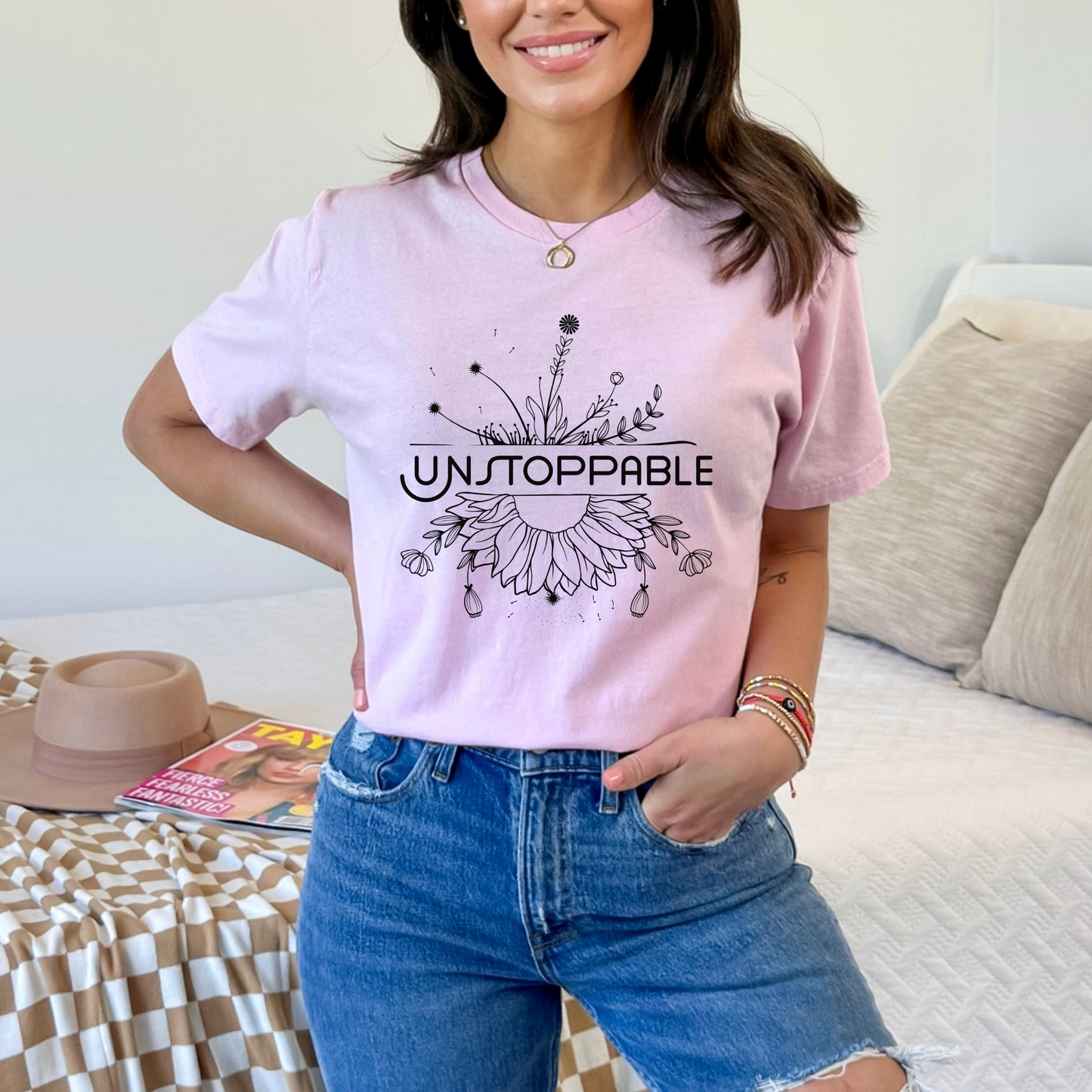 Unstoppable Aesthetic Floral T-Shirt