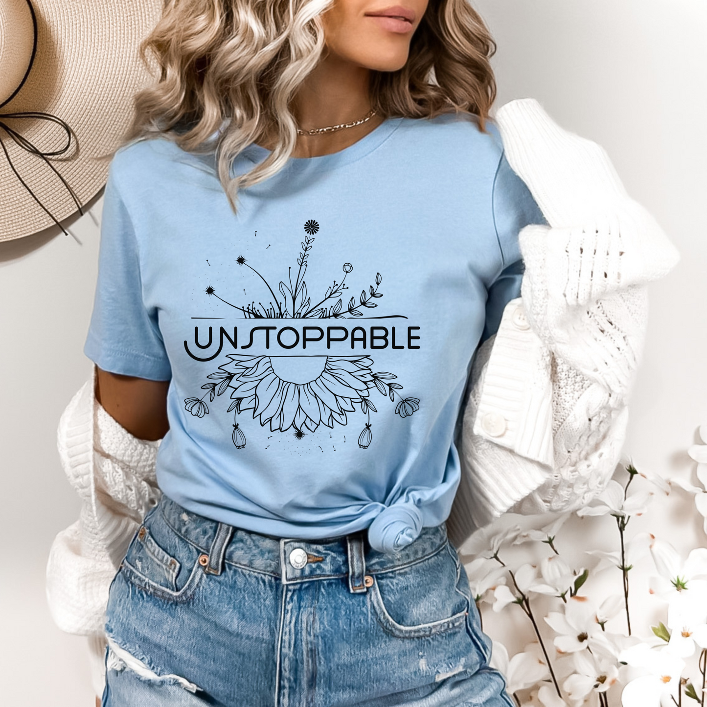 Unstoppable Aesthetic Floral T-Shirt