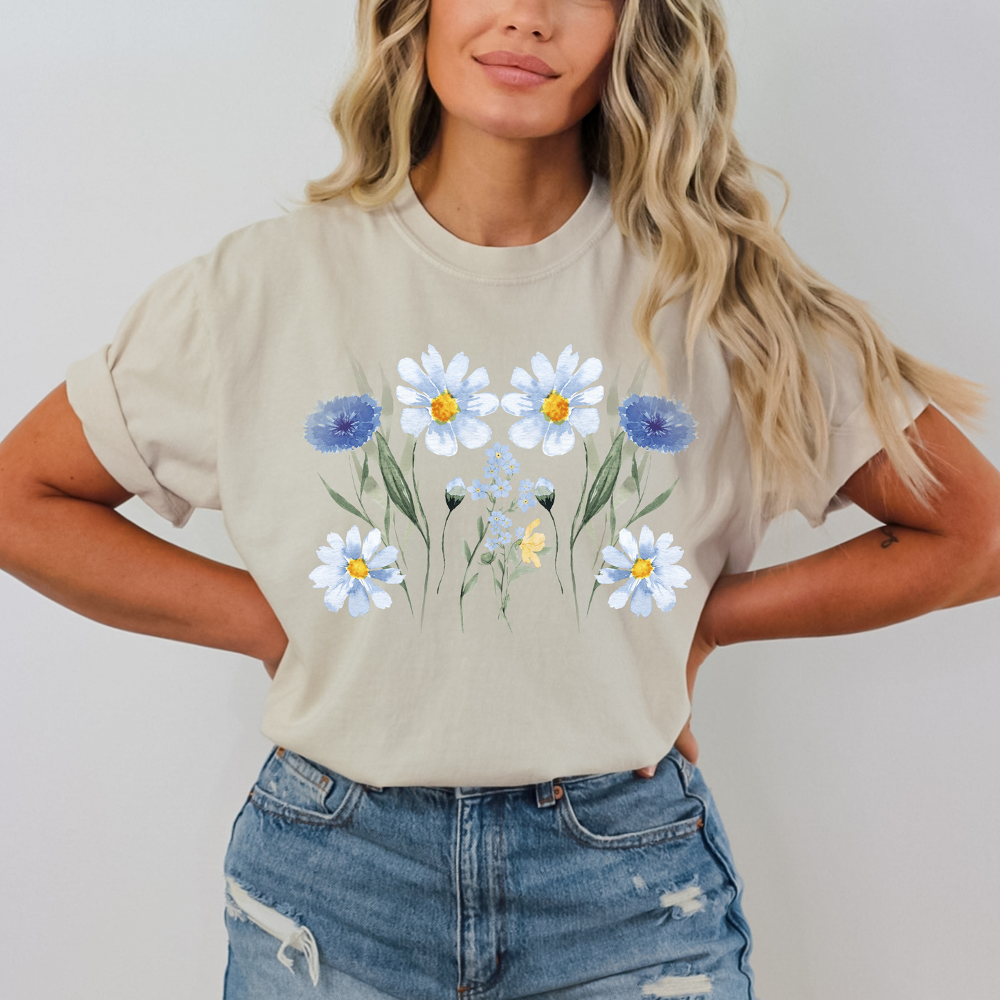Watercolor Wildflower Boho Style Top