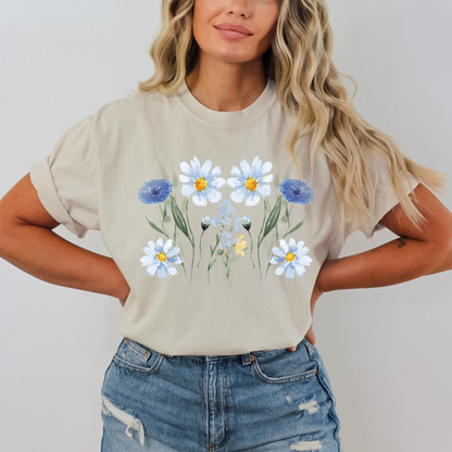 Watercolor Wildflower Boho Style Top