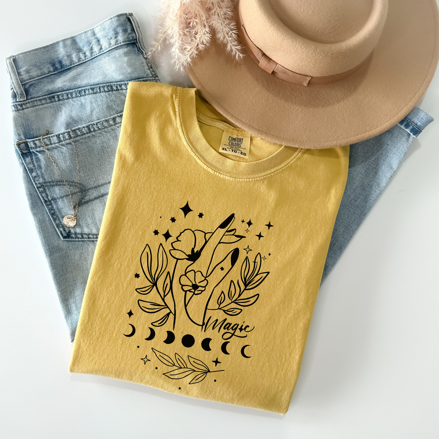 Celestial Floral Moon Phases T-Shirt