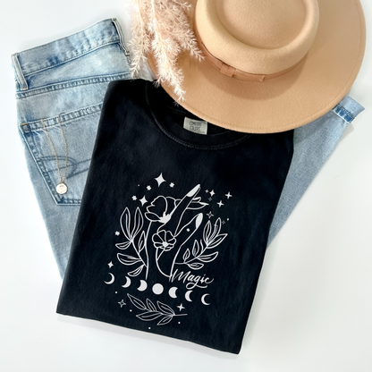 Celestial Floral Moon Phases T-Shirt