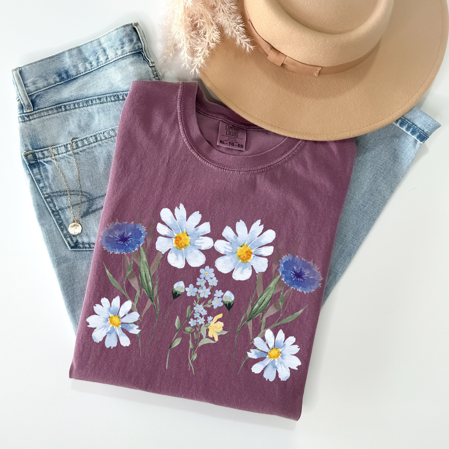 Watercolor Wildflower Boho Style Top