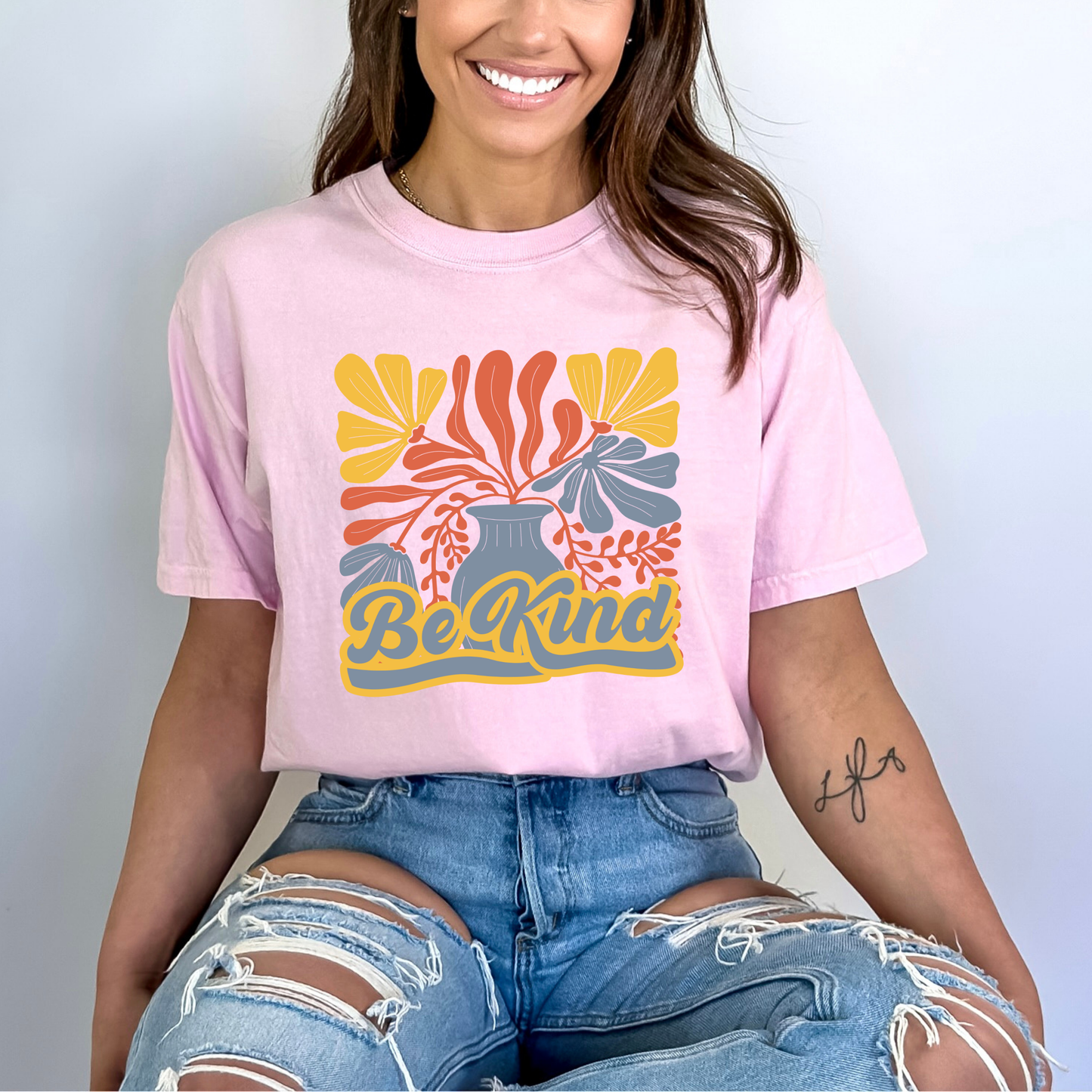 Retro Be Kind Groovy Plants Tee