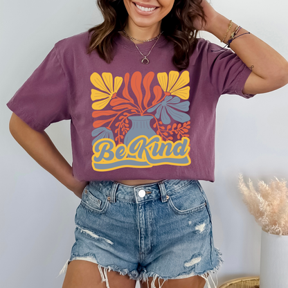 Retro Be Kind Groovy Plants Tee