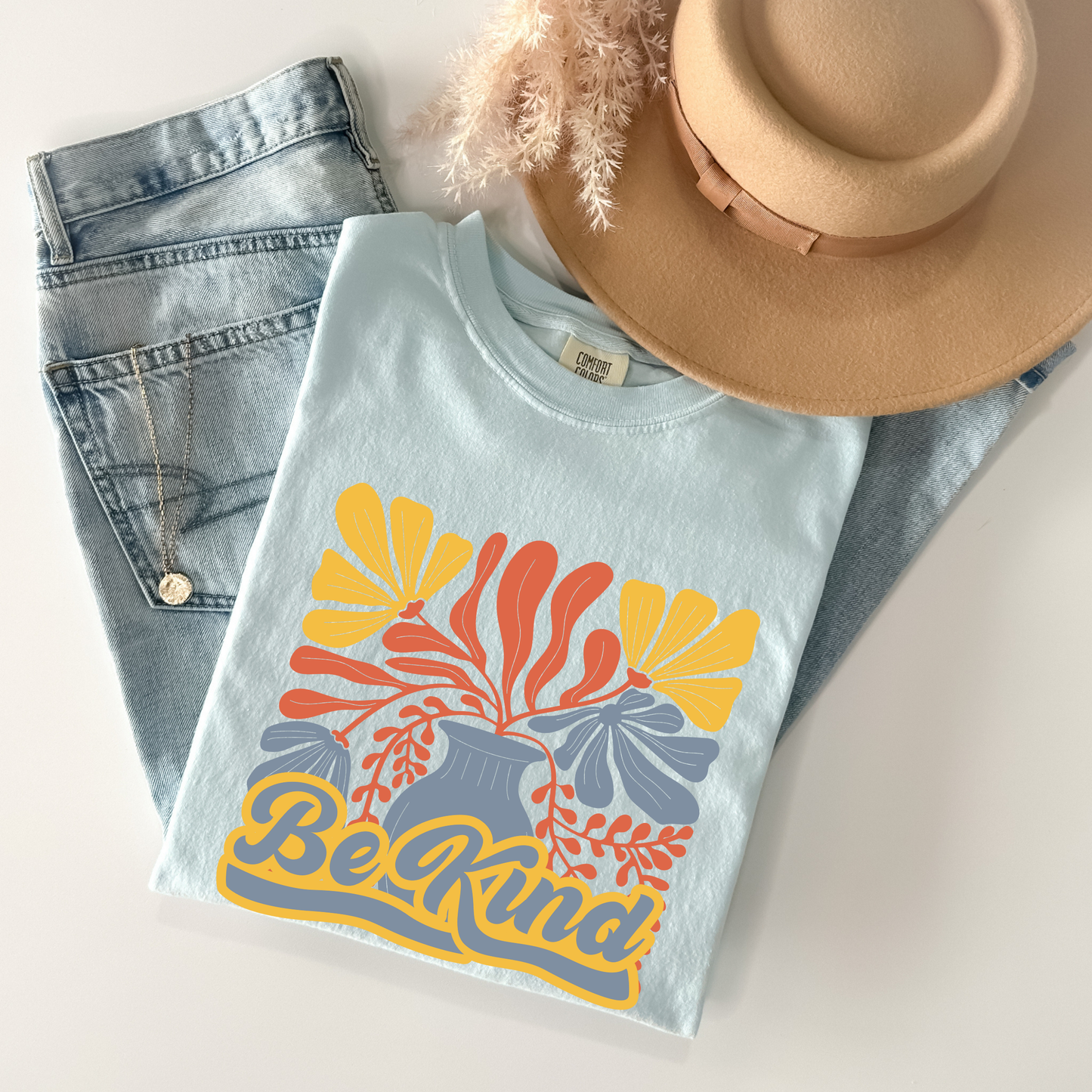 Retro Be Kind Groovy Plants Tee