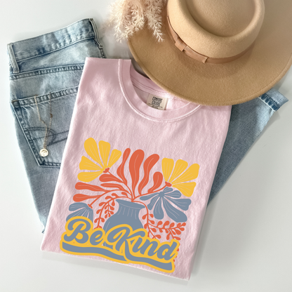 Retro Be Kind Groovy Plants Tee