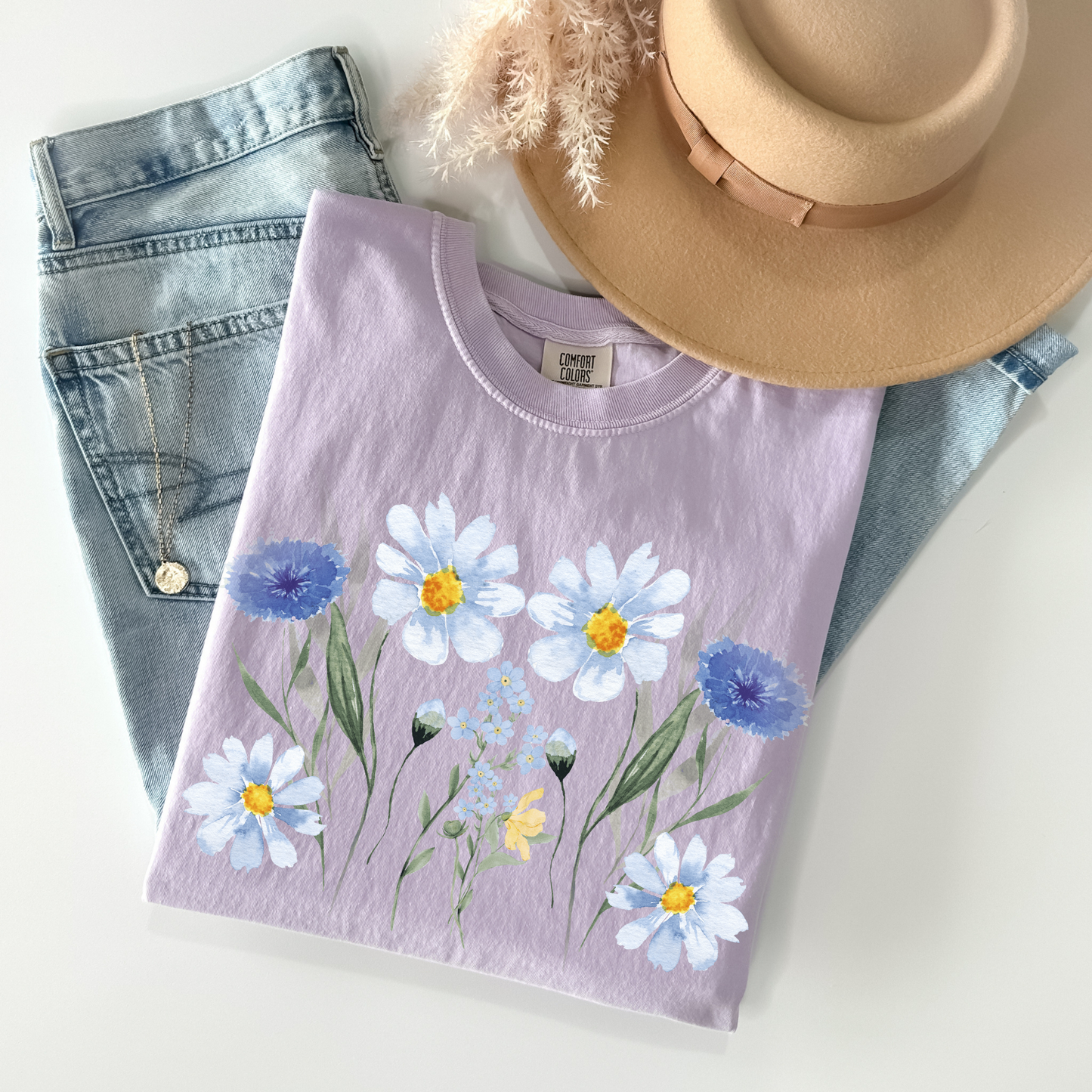 Watercolor Wildflower Boho Style Top